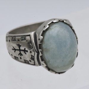 Carolyn Pollack - Vintage Aquamarine Sterling Silver Ring - Size 8
